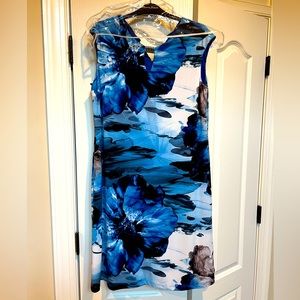 Frank Lyman Dress- Blue Abstract Floral